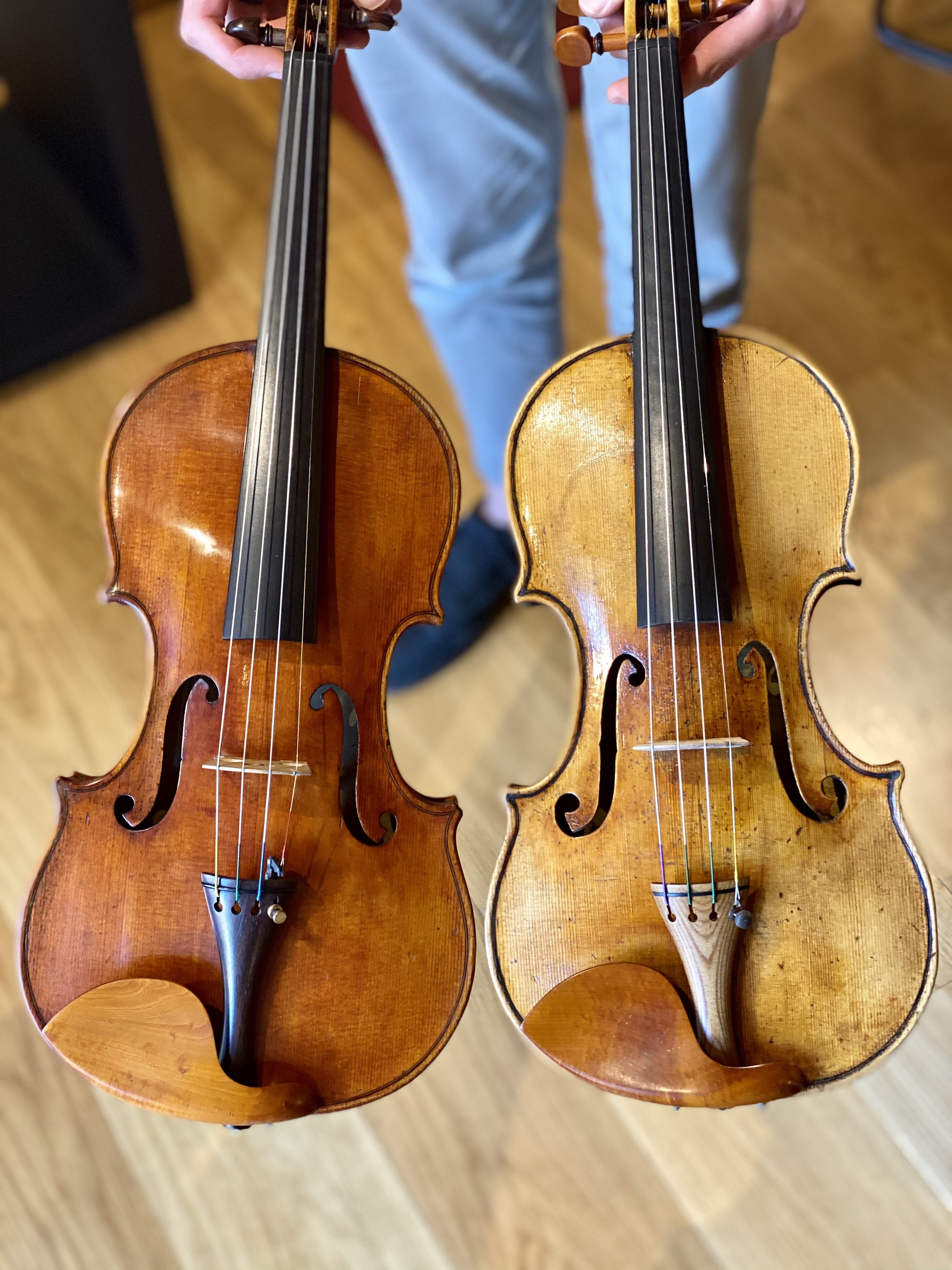 buying a violin Two contemporary violins at Mio Cannone Violini
