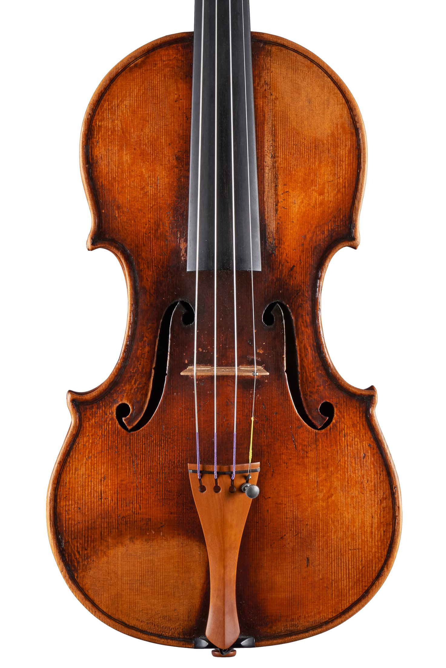 Contemporary Violin copy of Guarneri Il Cannone on white background by Luiz Amorim